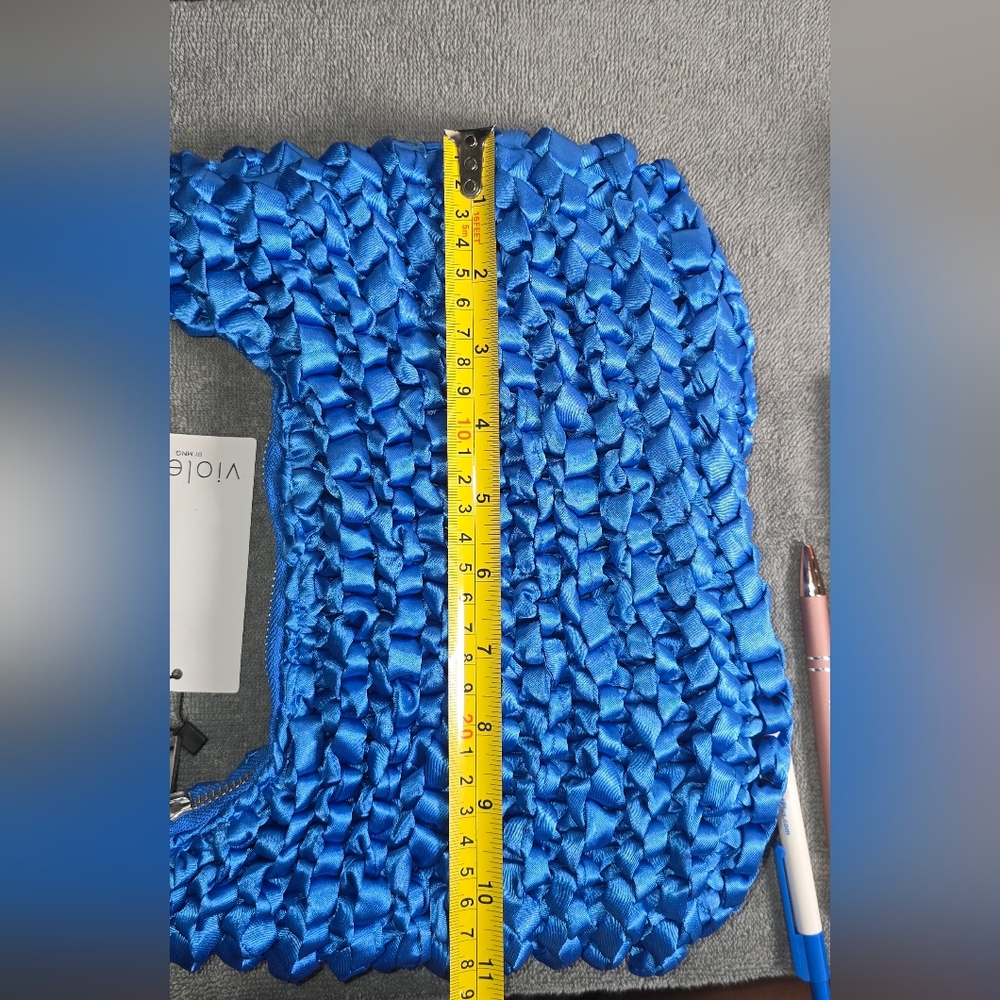 Blue Ruffled Women's Bag - Picture 8 of 9